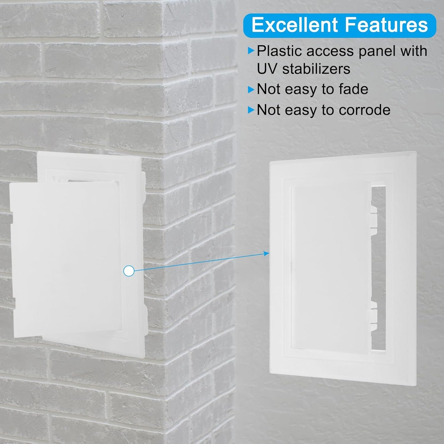 Panel acceso extraíble 5x5" puerta fontanería ABS