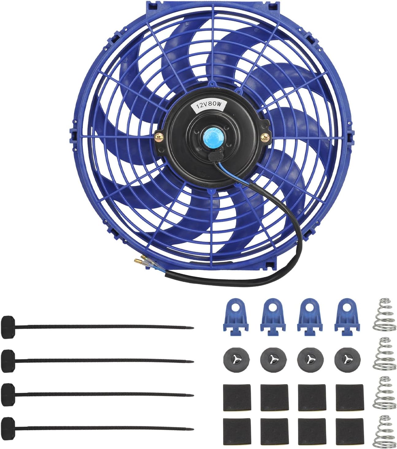 Kit montaje ventilador radiador eléctrico 12" 80W color azul