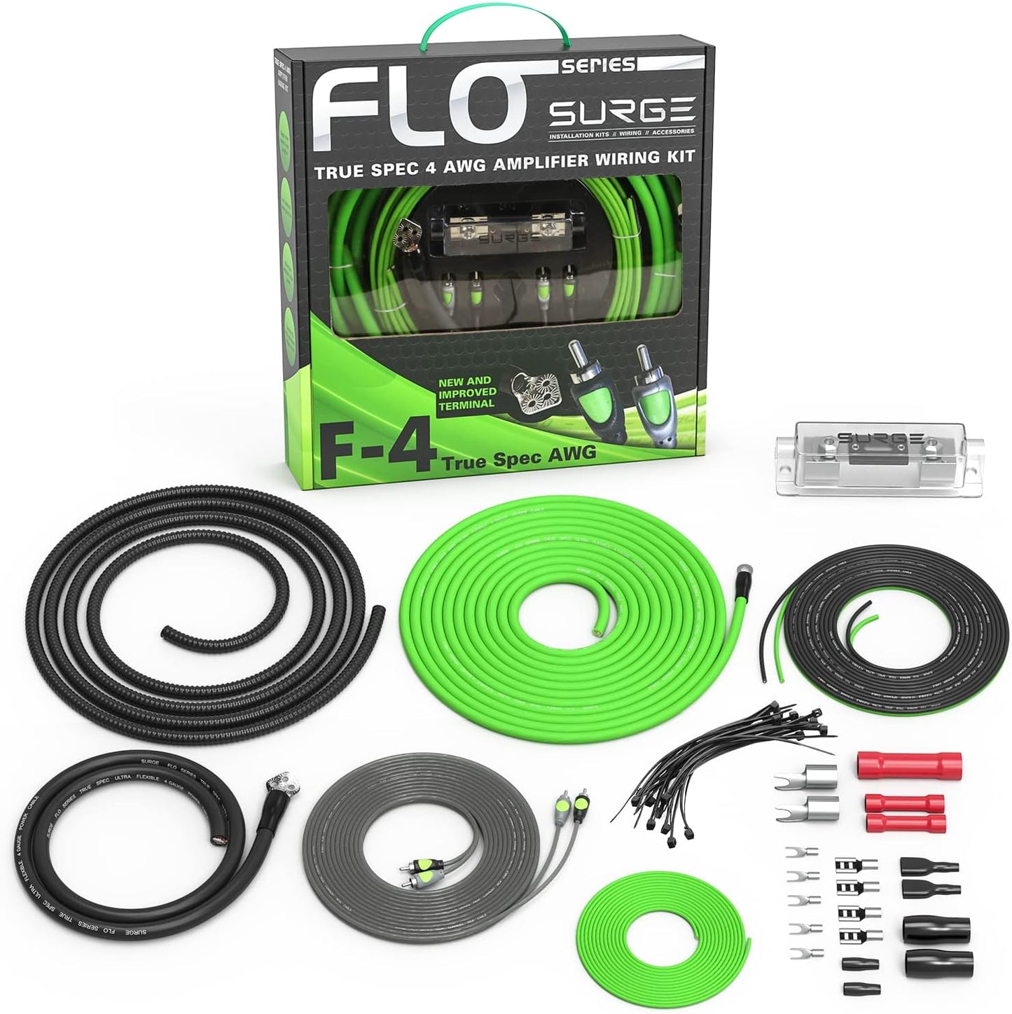Kit cable flo series 4 awg 18pulg alimentación 3pulg tierra