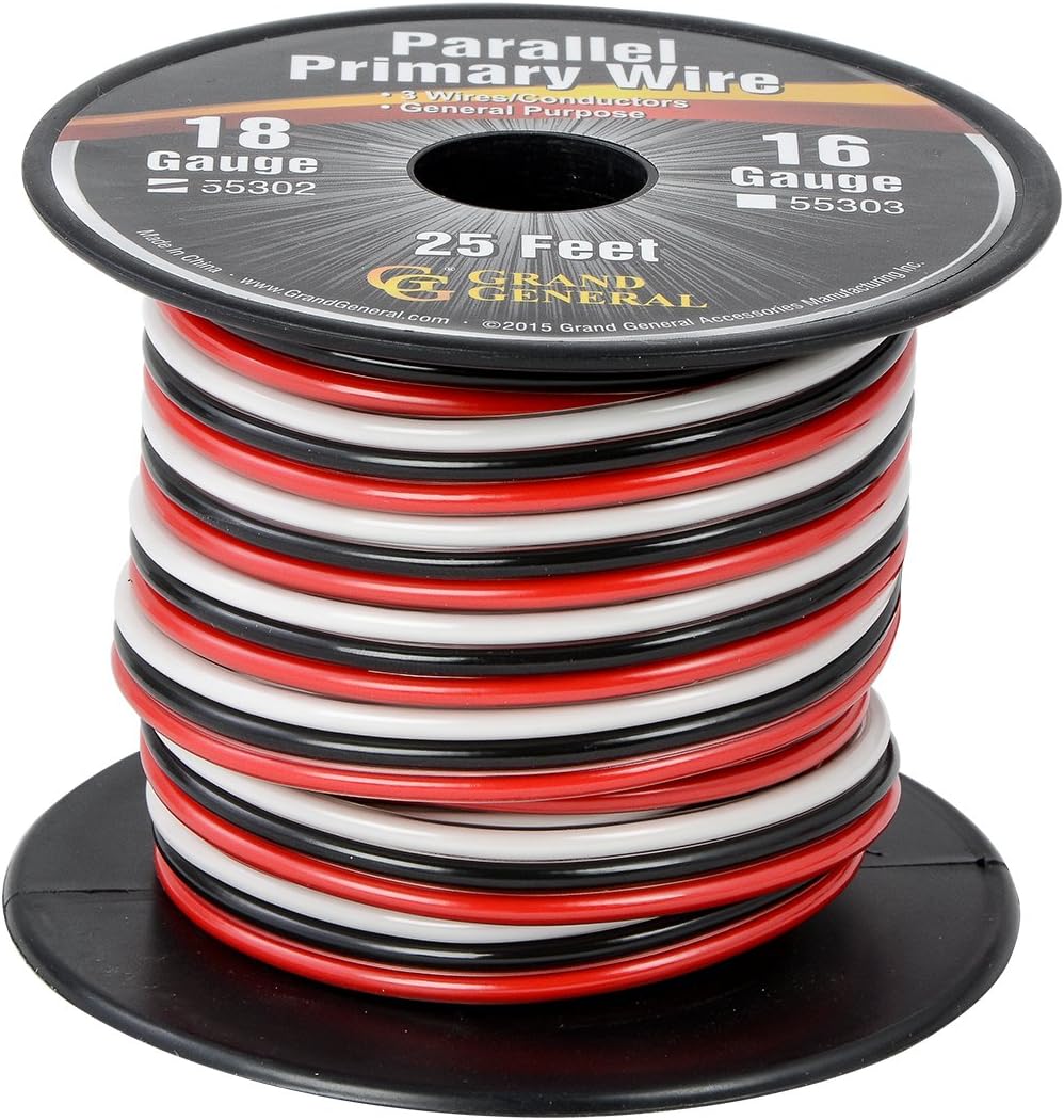 Rollo primario 3 alambres 25pies carrete para camiones
