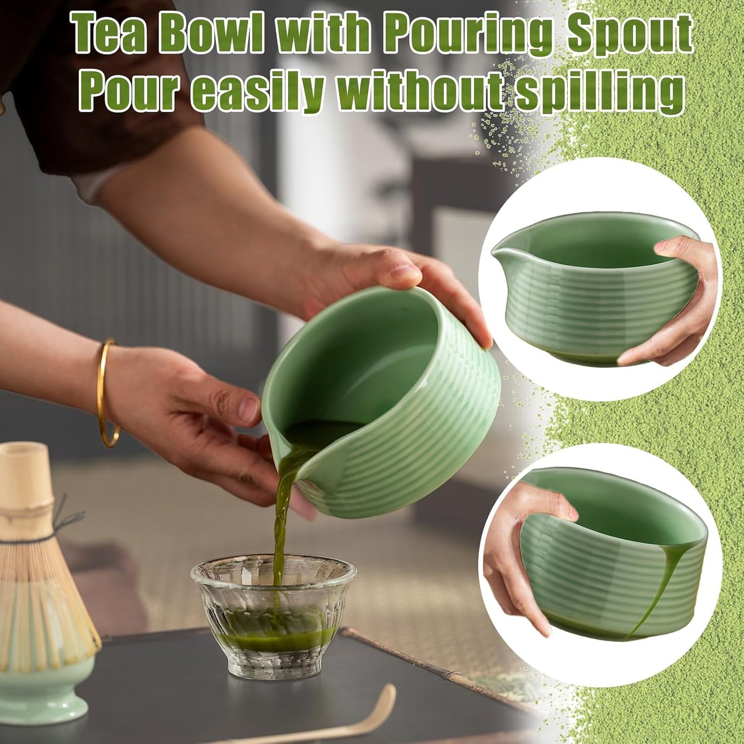 Juego batidor matcha cuenco soporte cuchara regalo hogar cocina