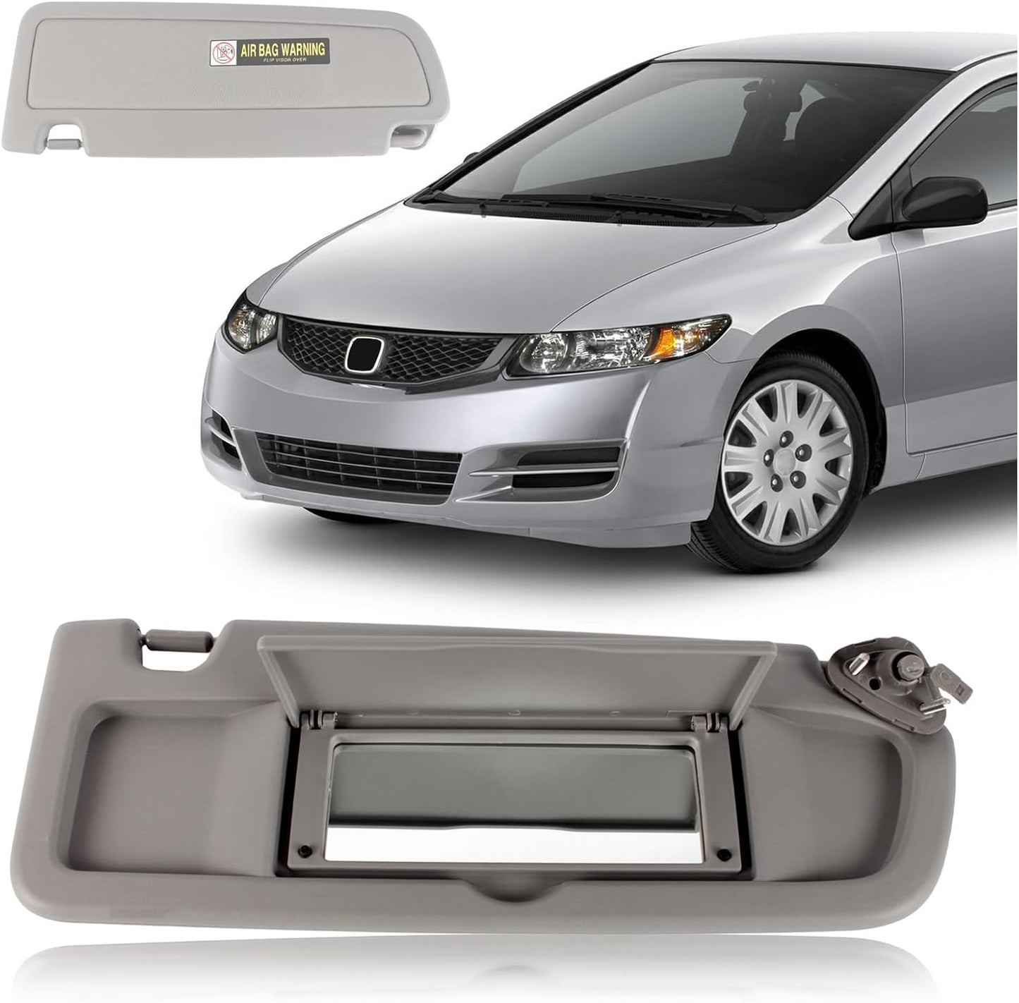 Visera solar pasajero Honda Civic 06-11 EX LX SI Gris