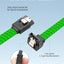 4 Cables SATA III 20pulg 6GBPS 90grados con Pestillo Verde