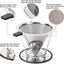 Gotero de acero inoxidable para café filtro reutilizable sin papel cafetera metal taza extraíble con cuchara y cepillo