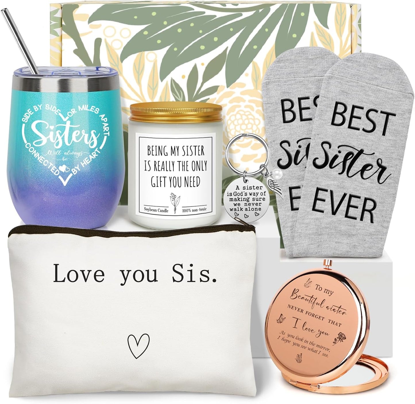 Regalo cumpleaños hermana cesta vaso 12oz Best Sis