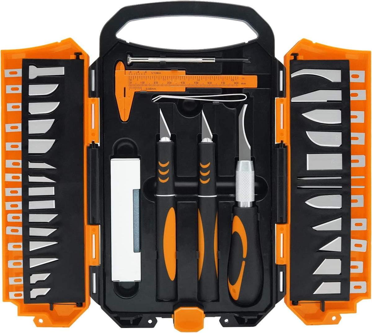 Set 34 Cuchillos Exacto Deluxe con 25 Cuchillas y Agujas