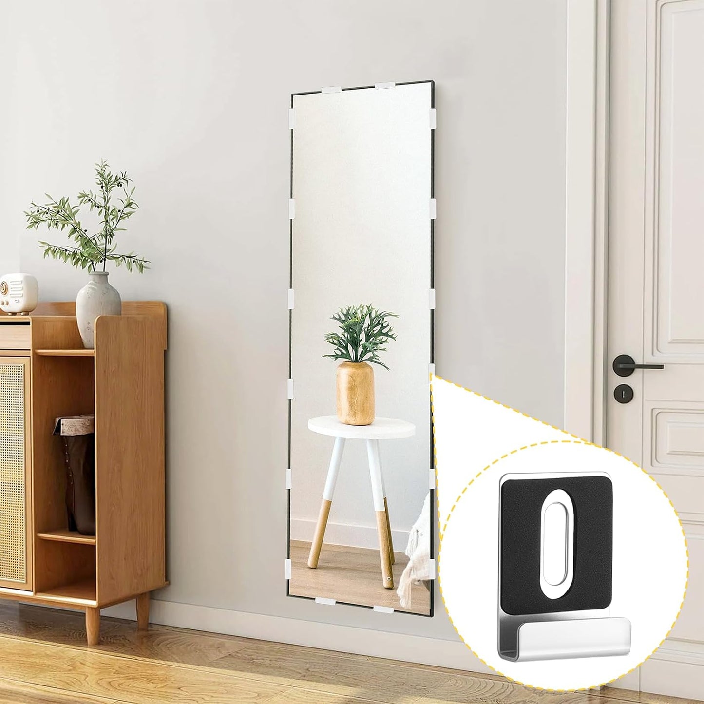 Kit 12 clips soporte espejo metal ganchos s para pared