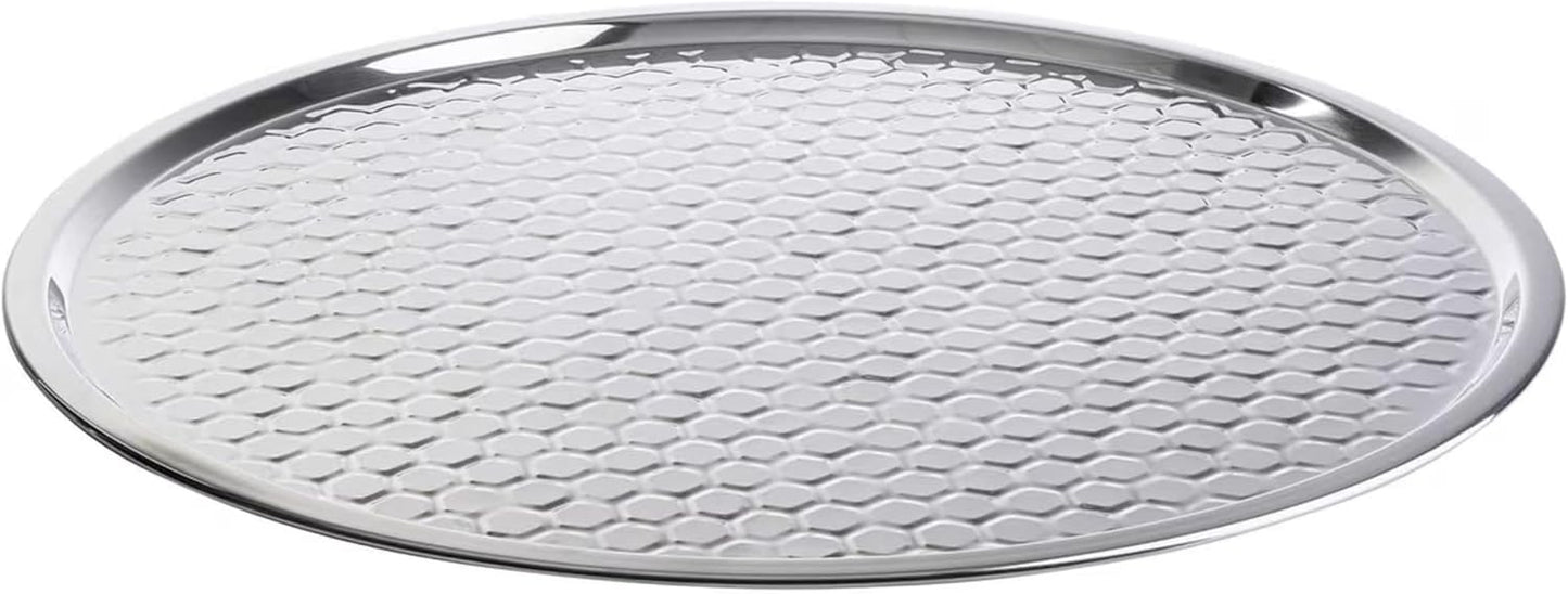Bandeja acero inox redonda patrón panal 21x21pulg