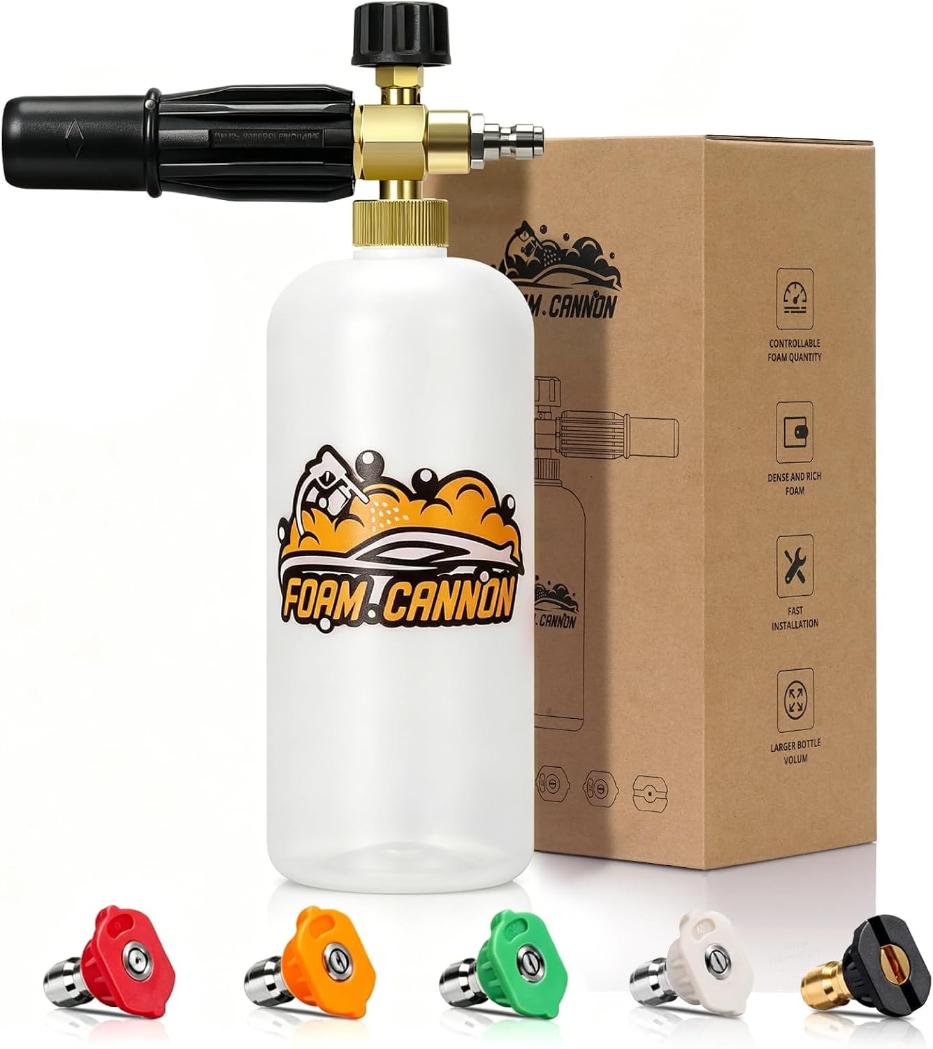 Cañón espuma lavadora 1l 5 boquillas 1/4" comp gas