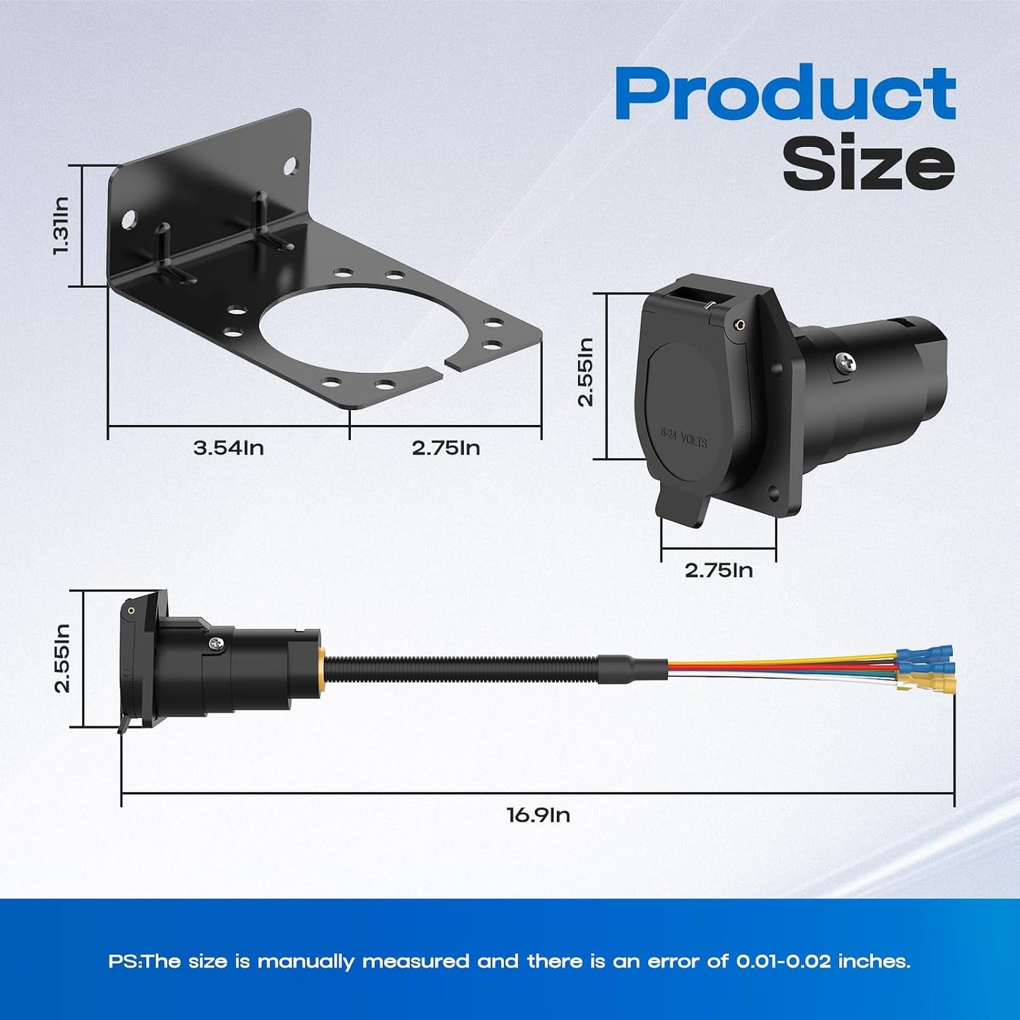 Enchufe conector luz remolque 7 vías adaptador eléctrico