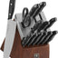 Set 14 Cuchillos Autoafilables Chef Acero Inox Negro
