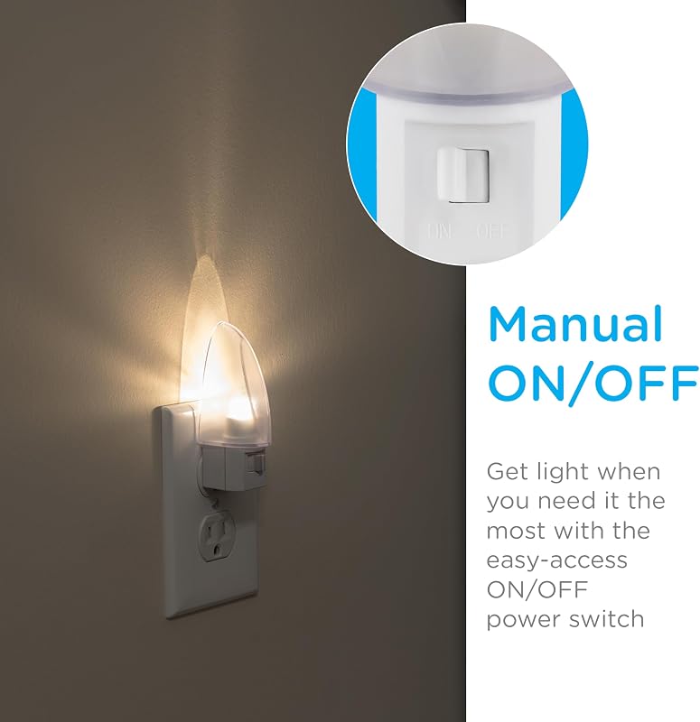 Luz nocturna LED enchufe blanco cálido UL dormitorio baño