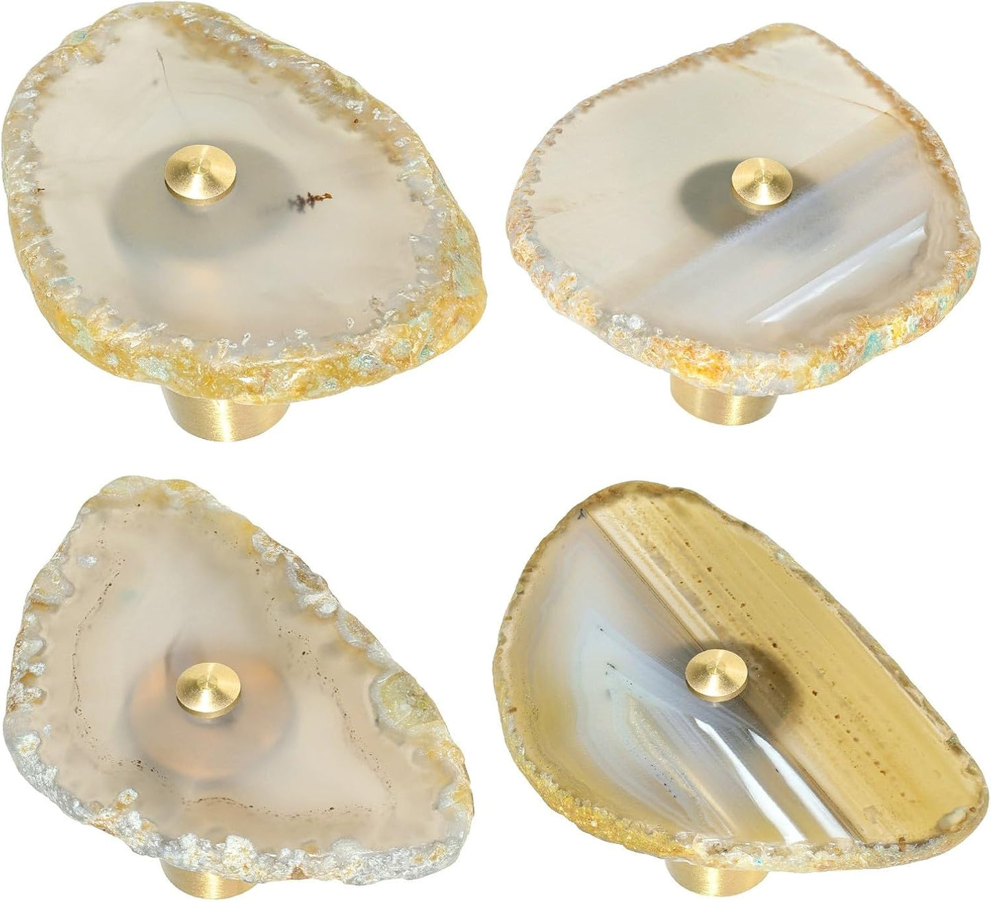 4 Pzas Tiradores Cajón Ágata Pomos Geoda Decoración Cocina