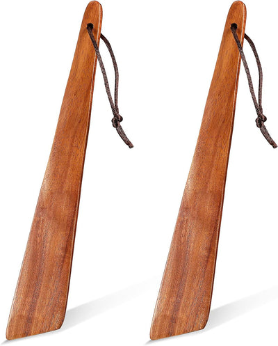 2 Espátulas Madera Teca 9.8pulg Cocina Plana y Pequeña