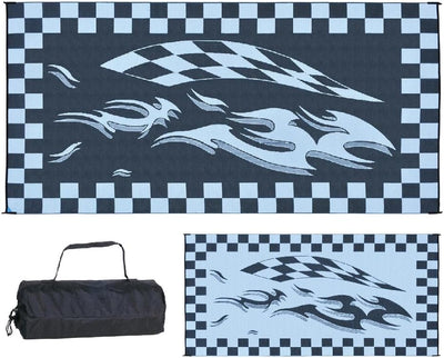 Tapete reversible patio 8x16ft banderas cuadros