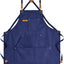 Delantal lona hombre chef con bolsillos 16oz cruzado cocina