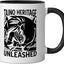 Taza Cerámica Taino Warrior Cultura Caribeña Negro/Blanco