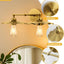 Aplique pared doble metal dorado estilo industrial
