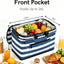 Cesta picnic aislada 26L con tapa 2 asas resistentes azul