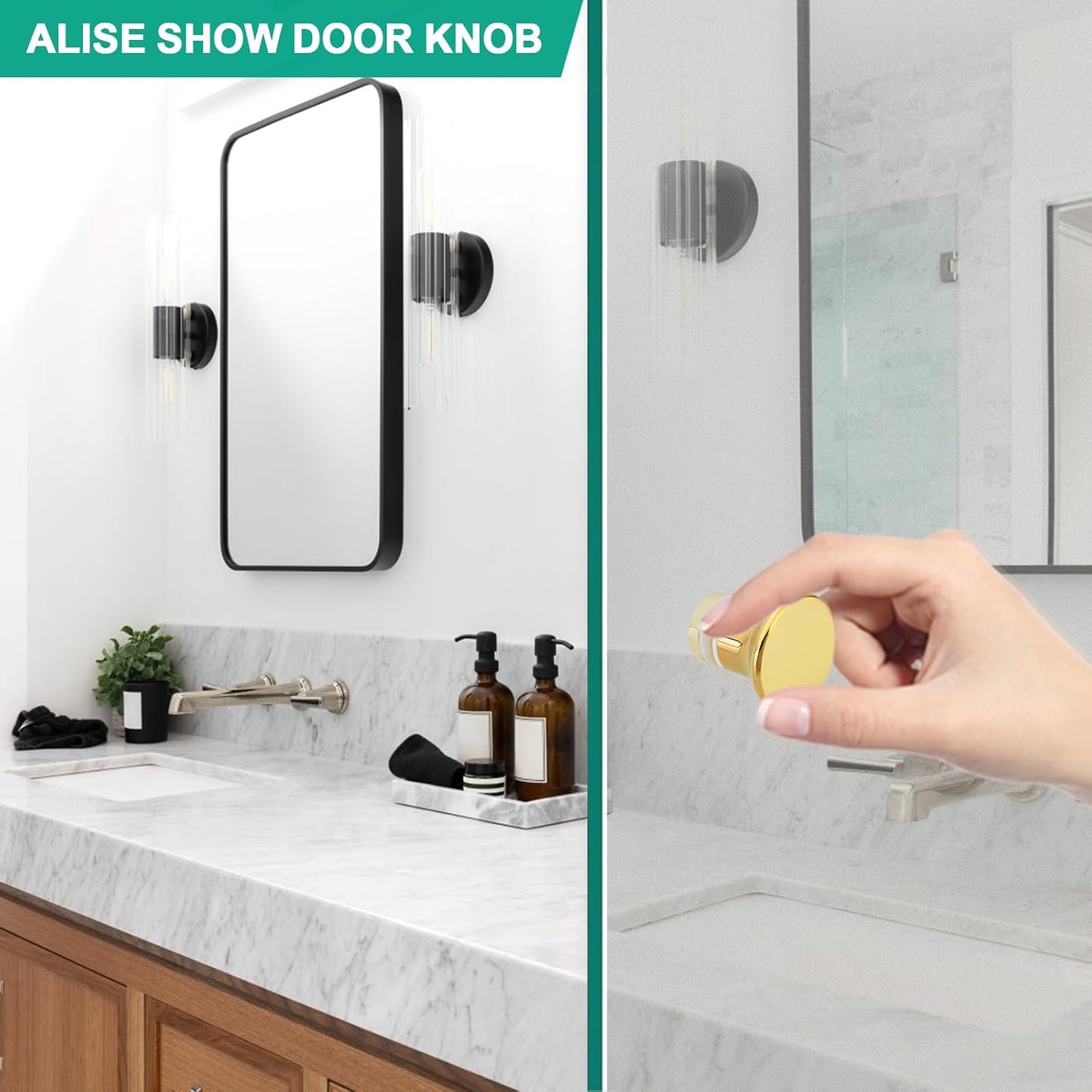 Manija puerta ducha acero inox SUS304 oro cepillado
