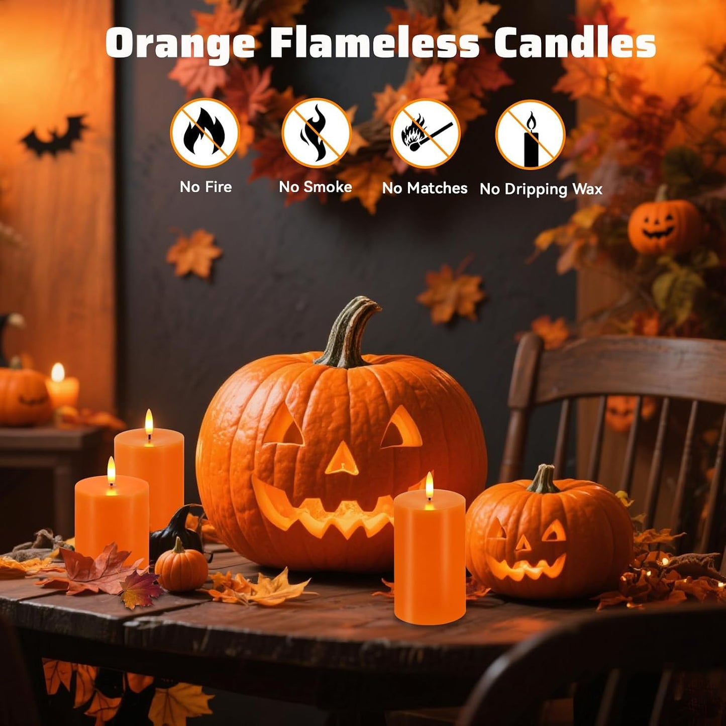 Velas LED parpadeantes sin llama 3 en 1 con control