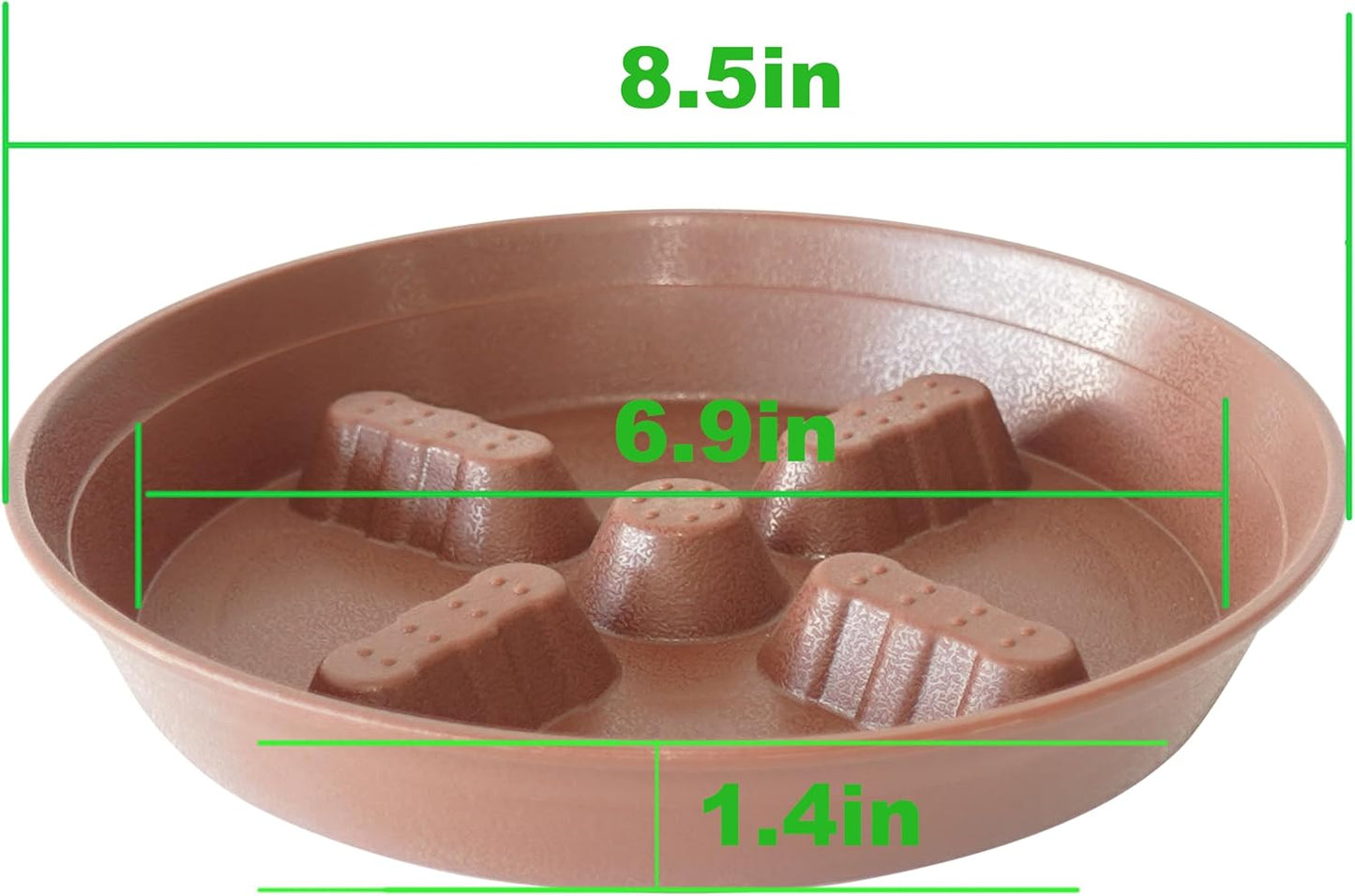 4 Pzas Platillos Plástico para Plantas 8-17pulg Interior Exterior