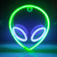 Luz neón alienígena USB o 3-AA LED decoración pared verde azul