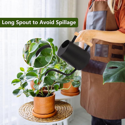 Regadera acero inox pico curvo para plantas negro