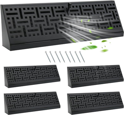 4 Rejillas Ventilación Suelo 18pulg Negro Difusor