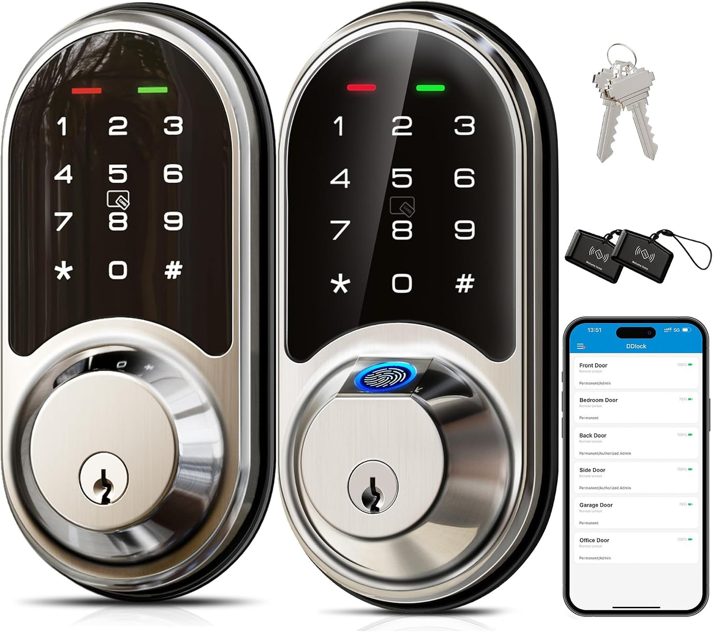 Cerradura inteligente puerta control app níquel