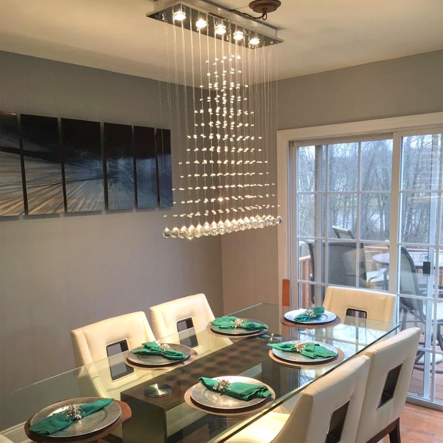 Candelabro cristal moderno LED para baño y sala
