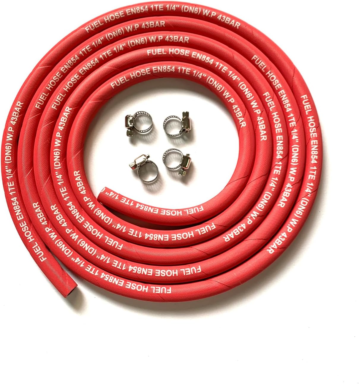 Manguera combustible 10ft 1/4" 4AN 400PSI rojo