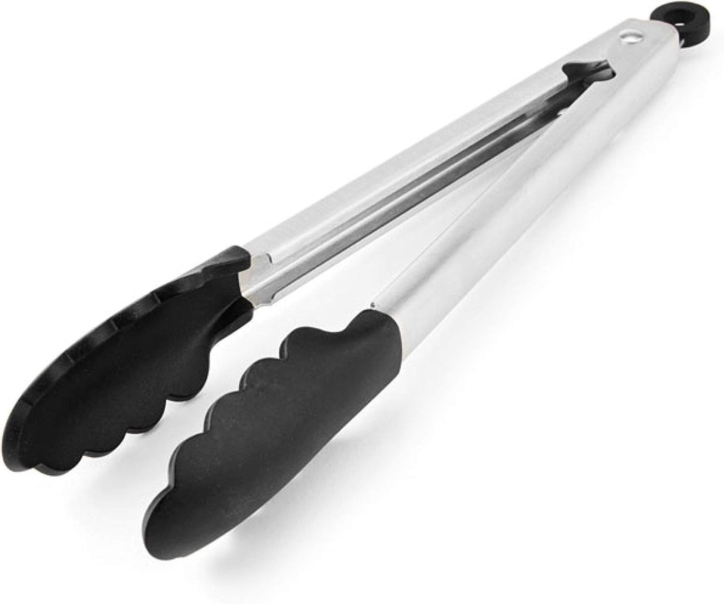 Pinzas acero inox con punta silicona 12pulg negro