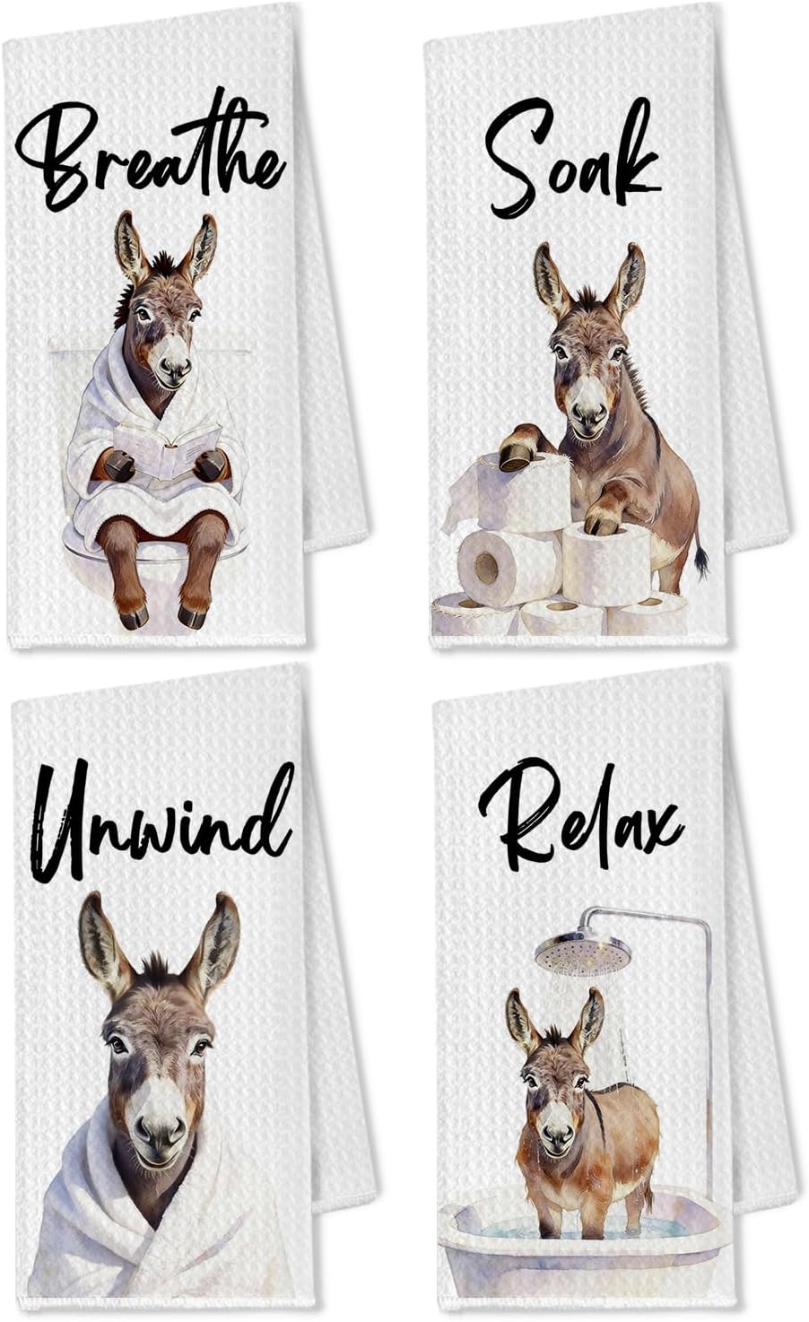 Set 3 Toallas Burro 16x26pulg Baño Spa Regalo