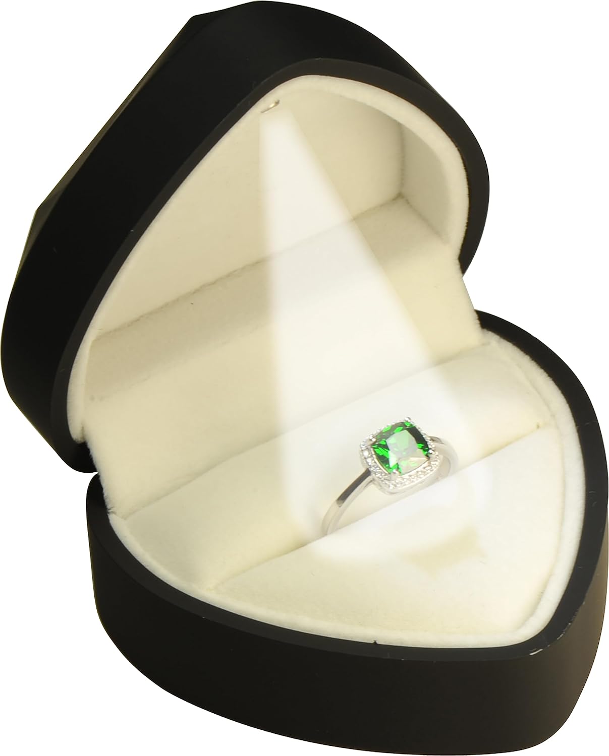 Caja anillo LED corazón lujo regalo mujer hombre