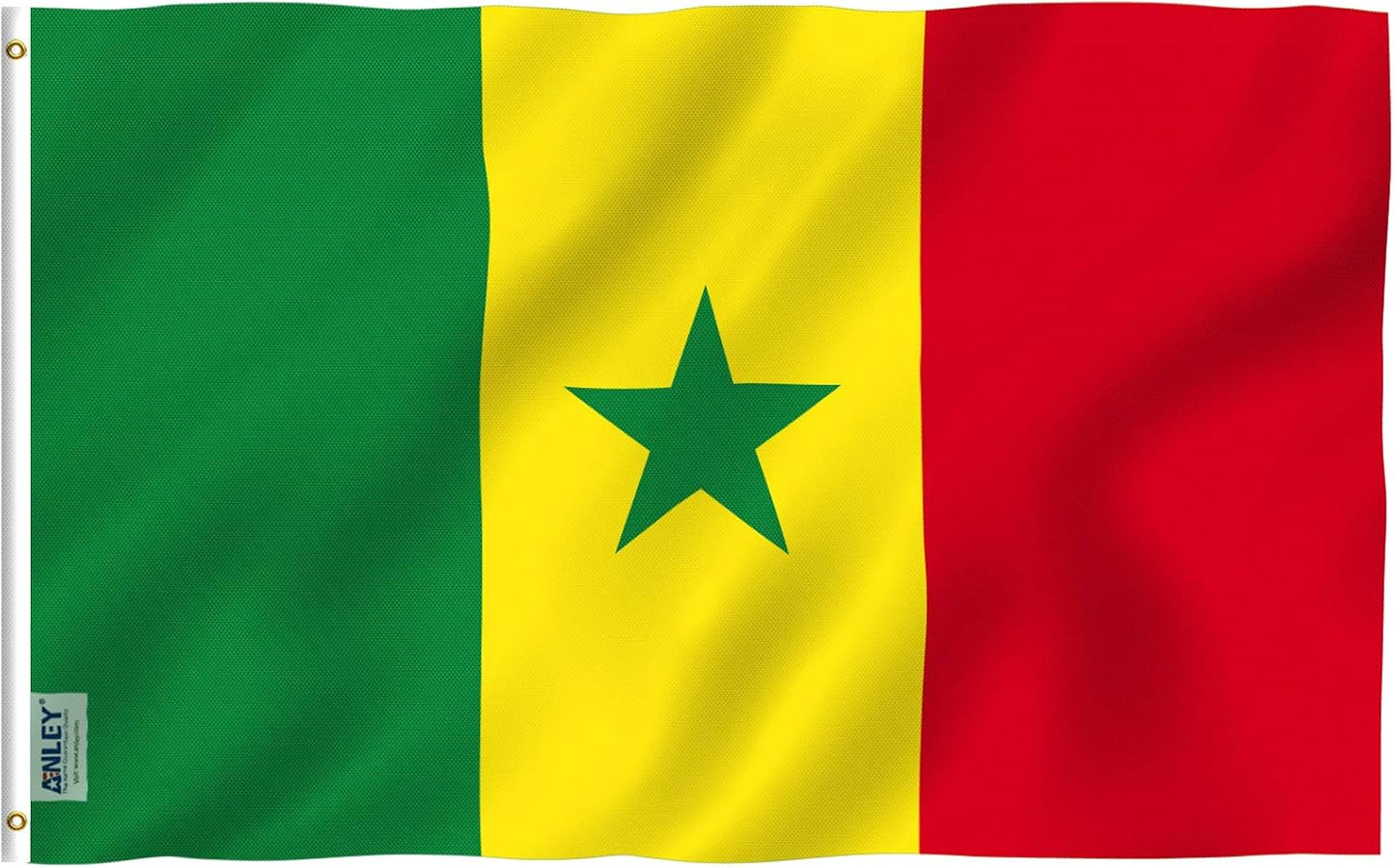 Bandera Senegal 3x5ft poliéster ojales latón doble costura