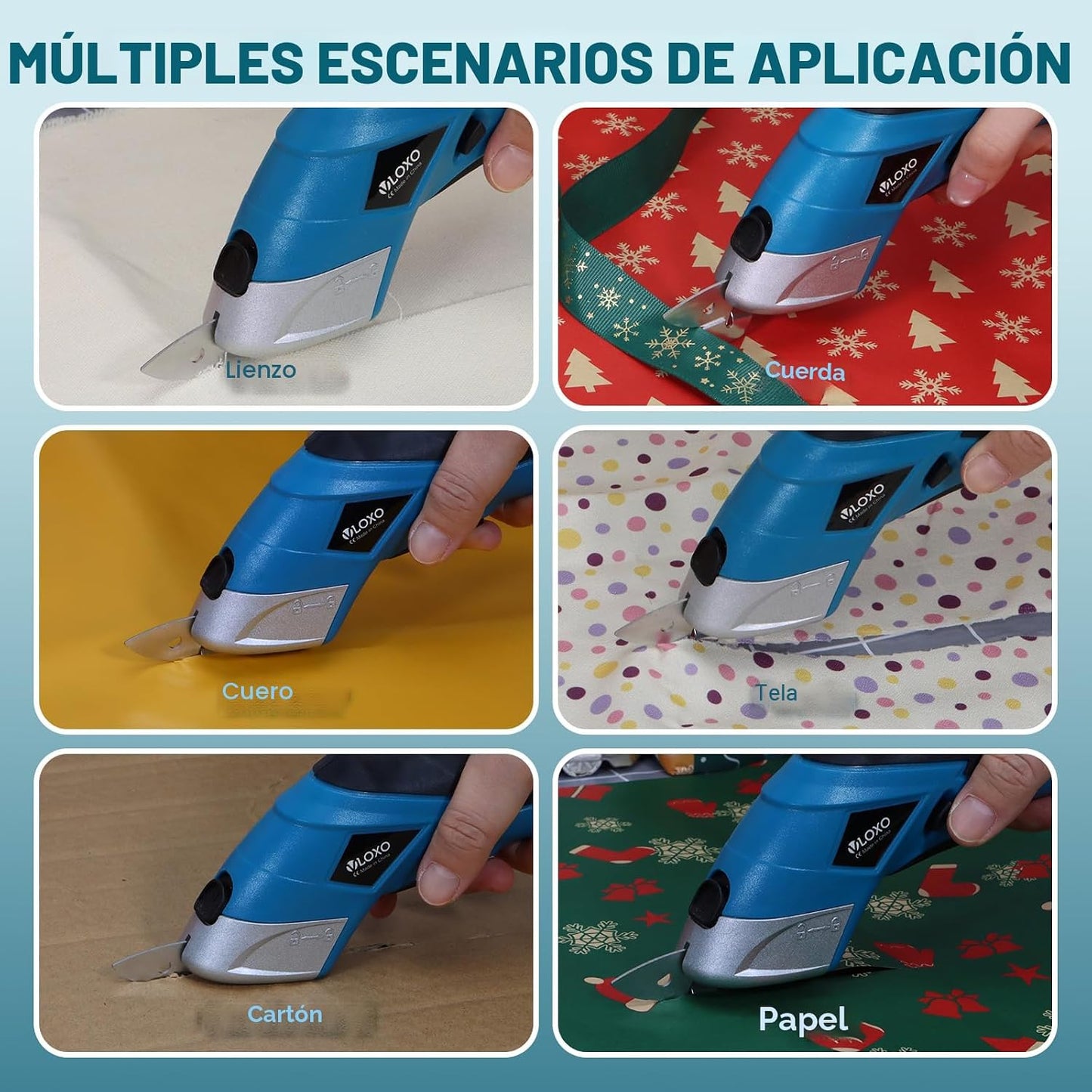 Tijeras eléctricas inalámbricas para cortar cartón tela