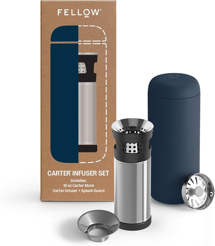 Vaso térmico acero inox con infusor 16oz azul piedra