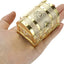 Caja joyería vintage metal grabado oro para anillos