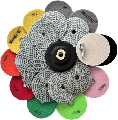 Kit 12 Pzas Almohadillas Diamante 4pulg para Hormigón