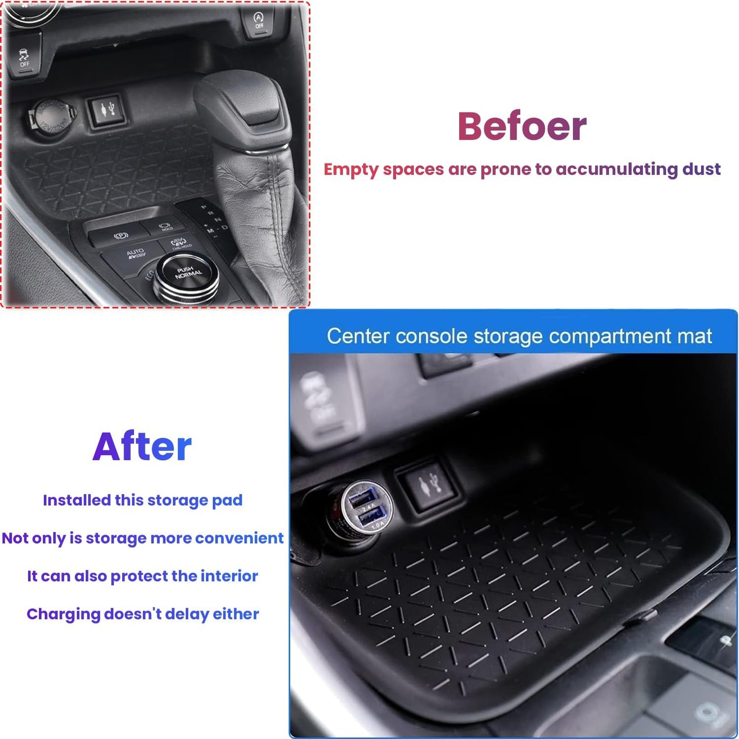 Bandeja almacenamiento palanca cambios para Toyota RAV4