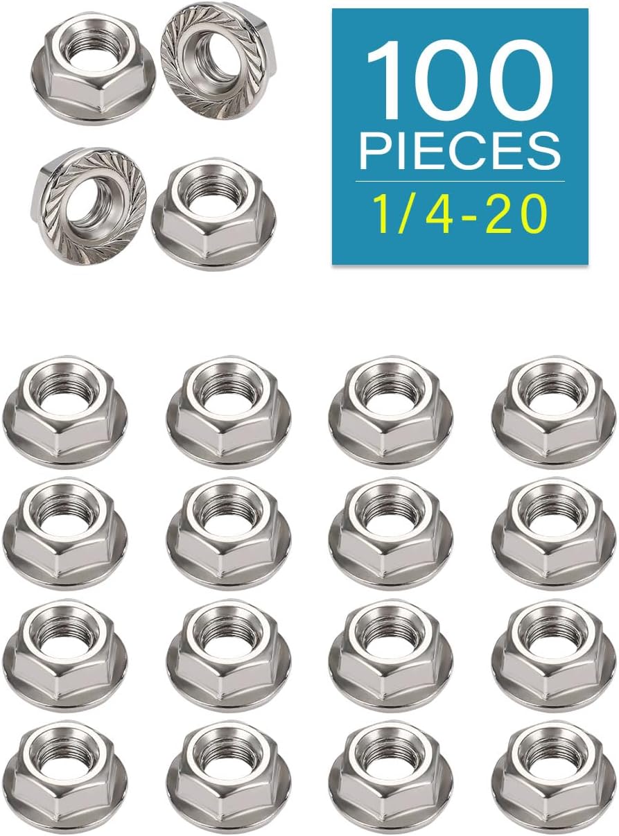 Tuercas dentadas acero inox 1/4-20 304 DIN 6923 antivibración