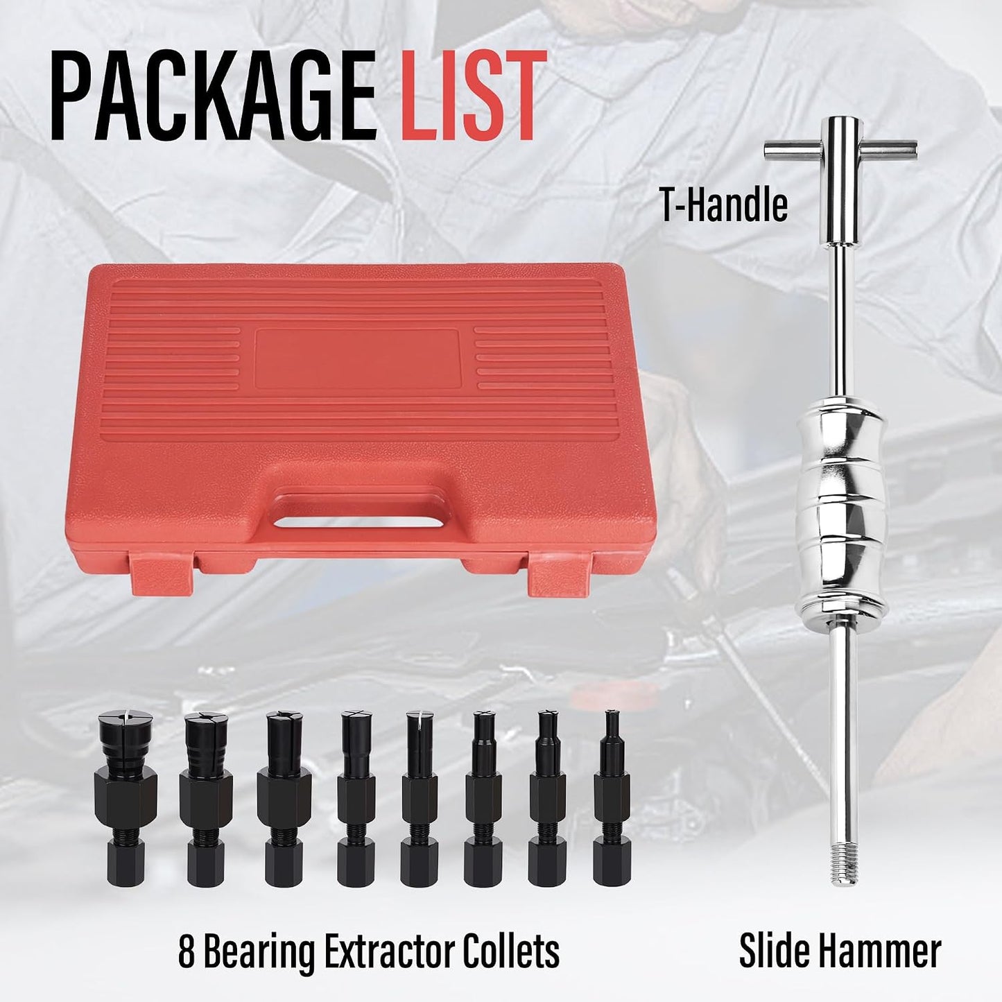Kit extractor cojinetes motocicleta 8-32mm 9 pzas