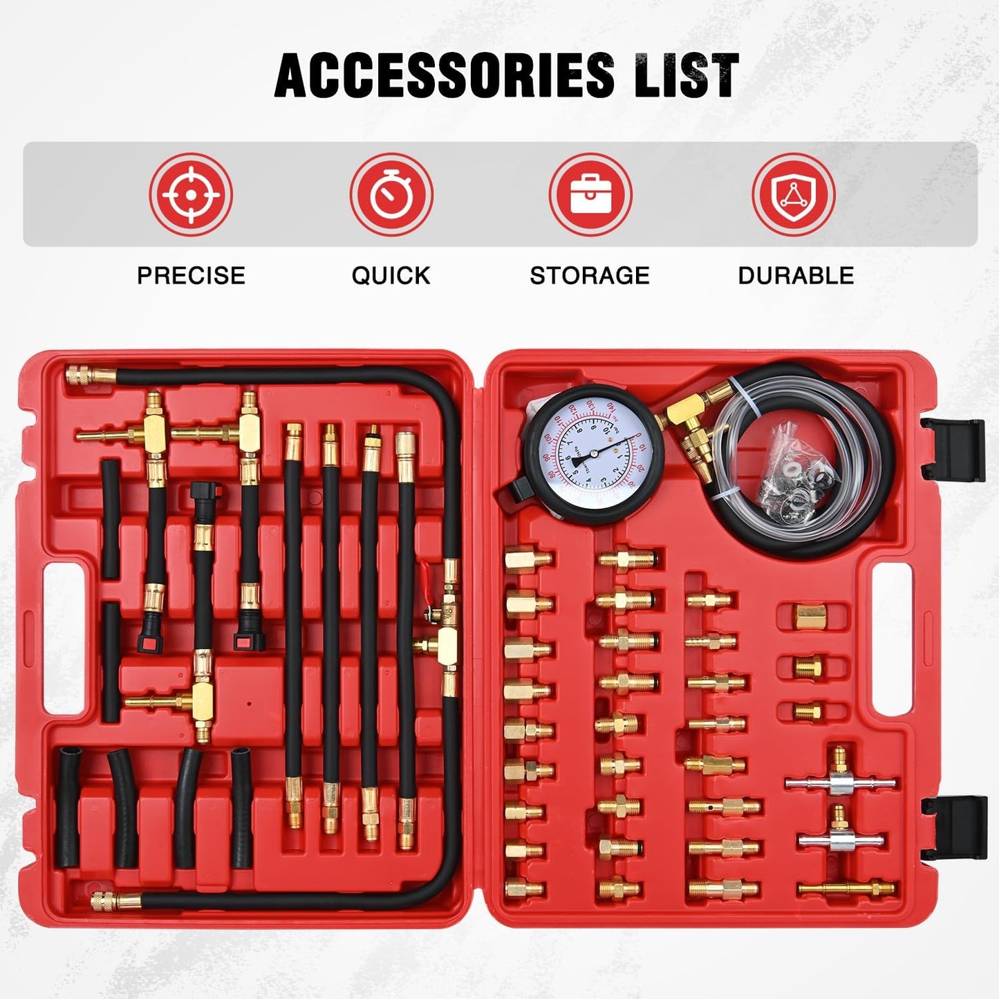 Kit probador presión combustible 0-140 PSI con adaptadores