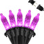 Guirnalda LED moradas 50 bombillas 18.6ft impermeables