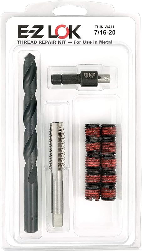 Kit reparación roscas acero carbono 7/16-20 y herramientas
