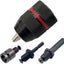 Portabrocas SDS-Plus 1/2pulg con vástago 1/4pulg adaptador cuadrado