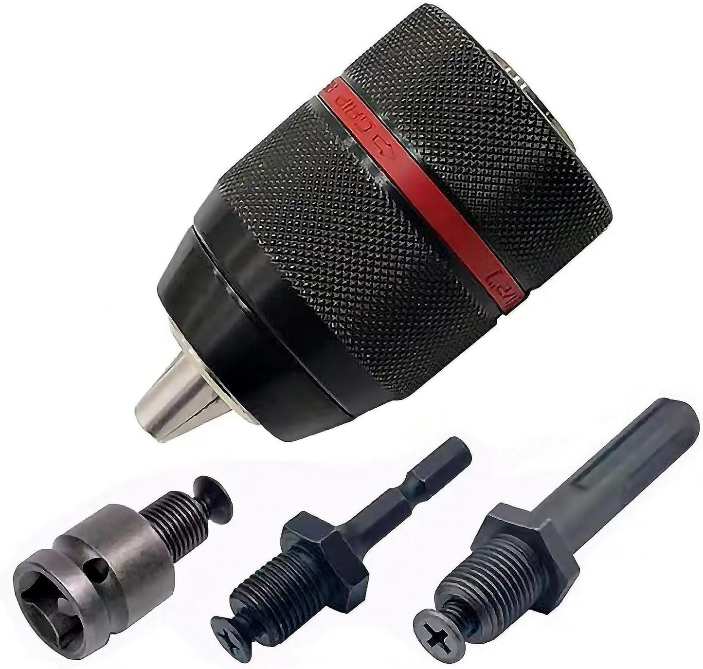 Portabrocas SDS-Plus 1/2pulg con vástago 1/4pulg adaptador cuadrado