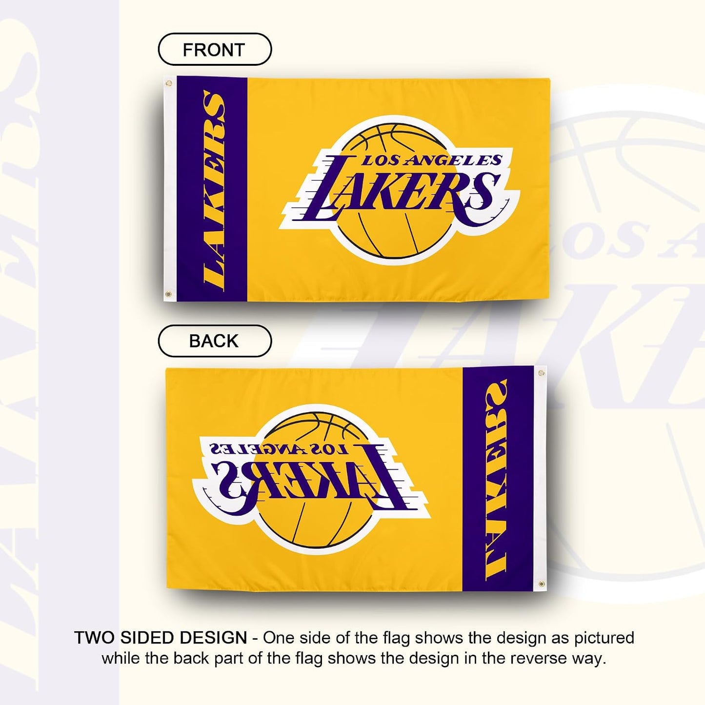 Bandera Lakers NBA 3x5ft 100% poliéster interiores