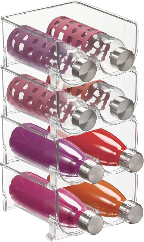 Organiz. plástico para 2 botellas hogar cocina 4uds transparente